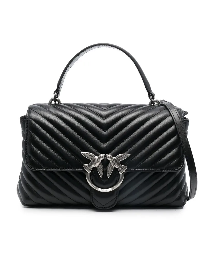 Pinko Love Umhängetasche mit Chevron-Steppung - Schwarz Schwarz