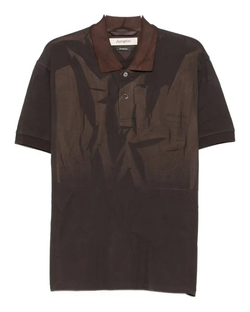 JiyongKim sun-faded cotton polo shirt - Braun Braun