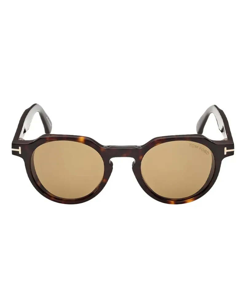 Tom Ford Sonnenbrille mit geometrischem Gestell - Braun Braun