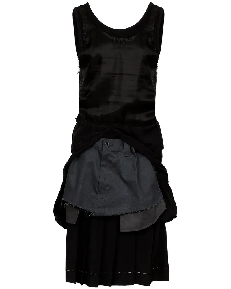 Maison Margiela Midikleid im Layering-Look - Schwarz Schwarz