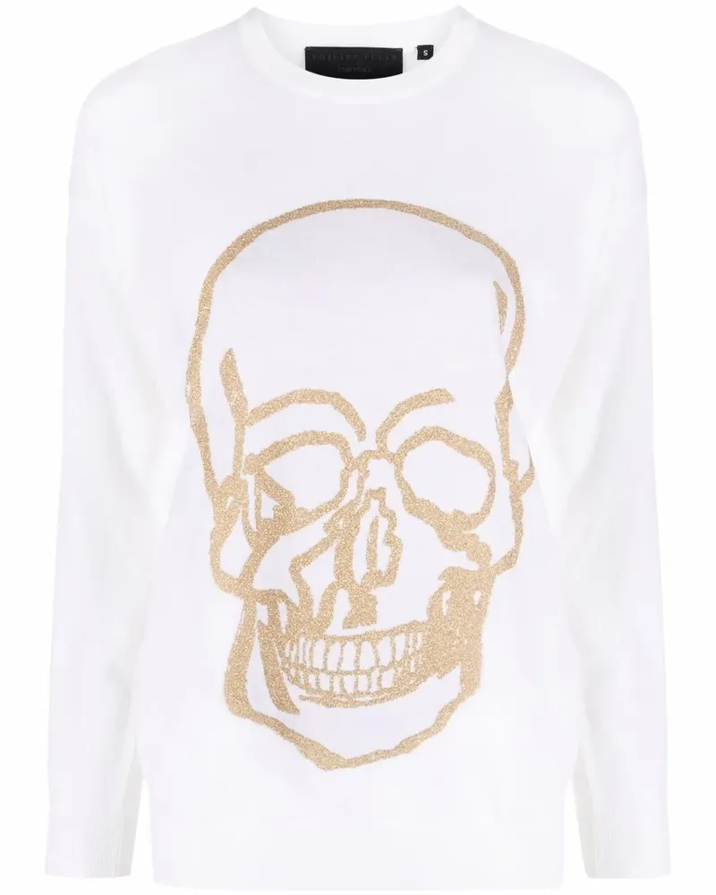 Philipp Plein Pullover mit Totenkopf-Print - Weiß Weiß