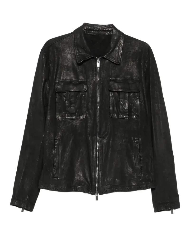 Salvatore Santoro Jacke mit Knitteroptik - Schwarz Schwarz