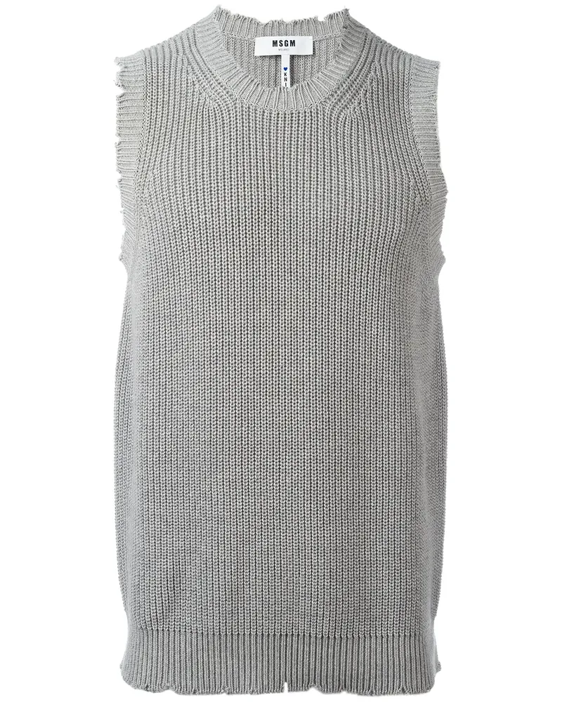 MSGM Pullunder in Distressed-Optik - Grau Grau