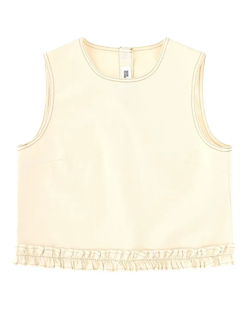 Baum und Pferdgarten Madie ruffled contrast-stitch top - Gelb Gelb