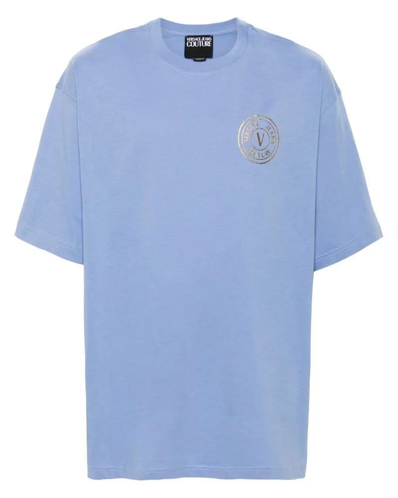 Versace Jeans T-Shirt mit Logo-Print - Blau Blau