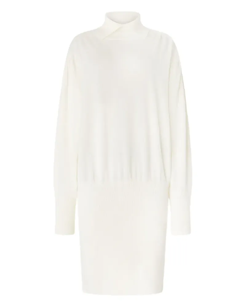Genny Langärmeliges Kleid mit Stehkragen - Weiß Weiß