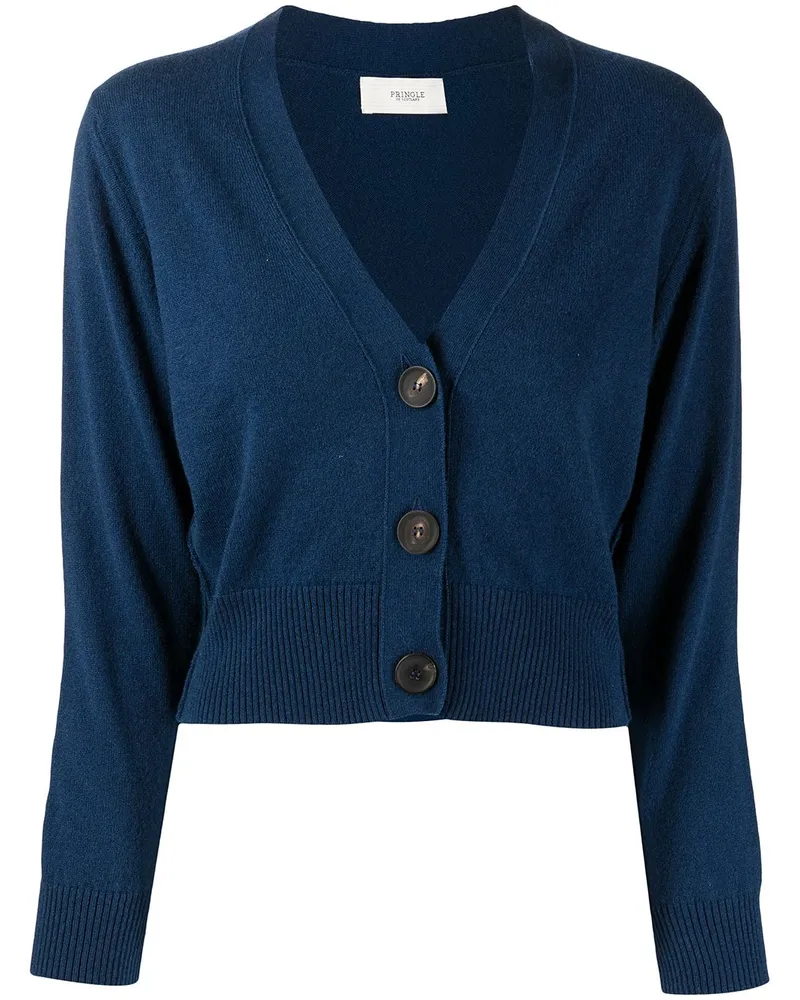 Pringle of Scotland Cropped-Cardigan mit Knöpfen - Blau Blau