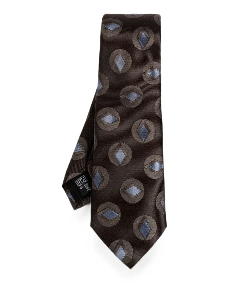 Giorgio Armani Seidenkrawatte mit geometrischem Print - Braun Braun