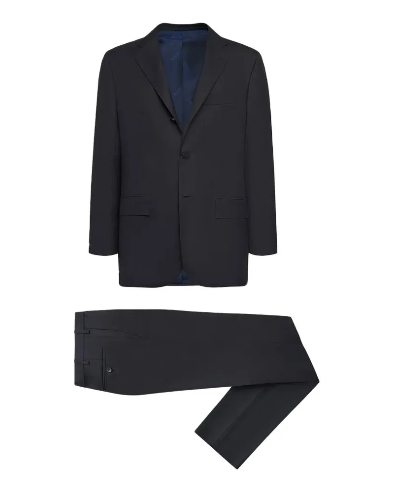 Kiton Einreihiger Anzug - Schwarz Schwarz
