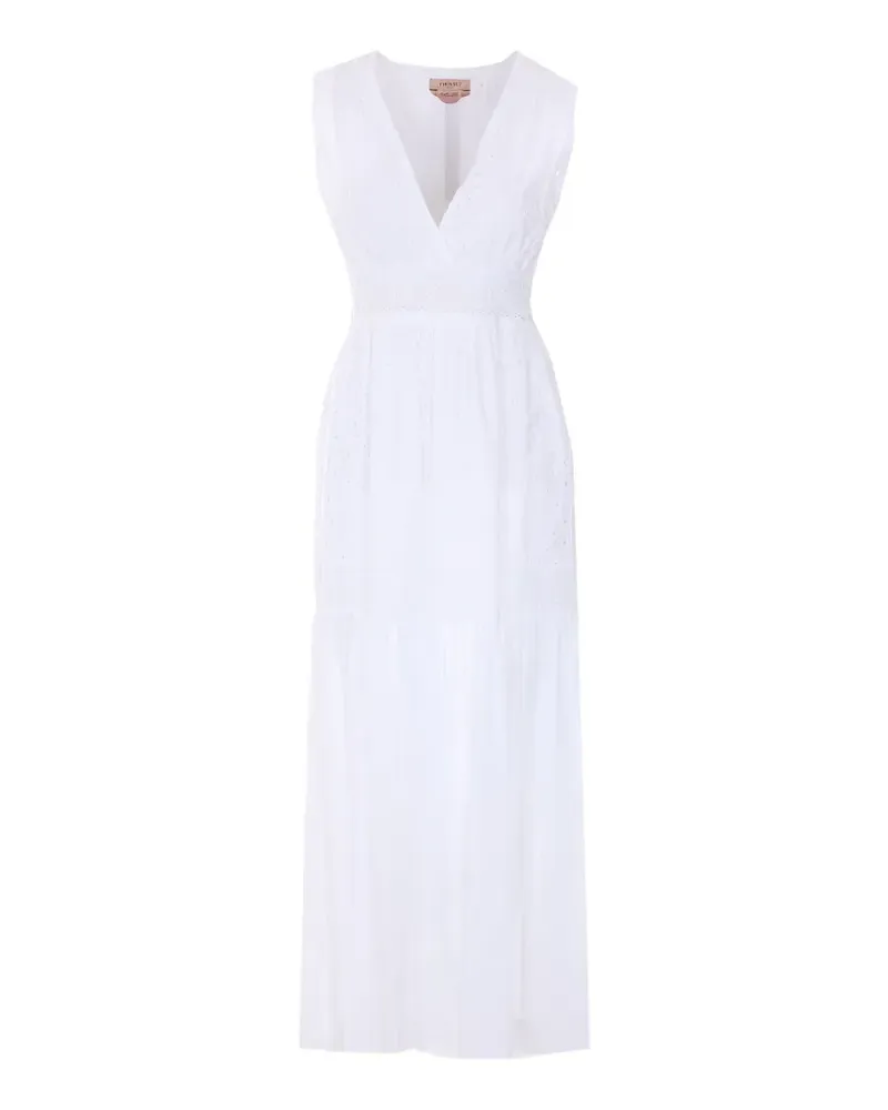 Twin-Set Ärmelloses Kleid mit V-Ausschnitt - Weiß Weiß