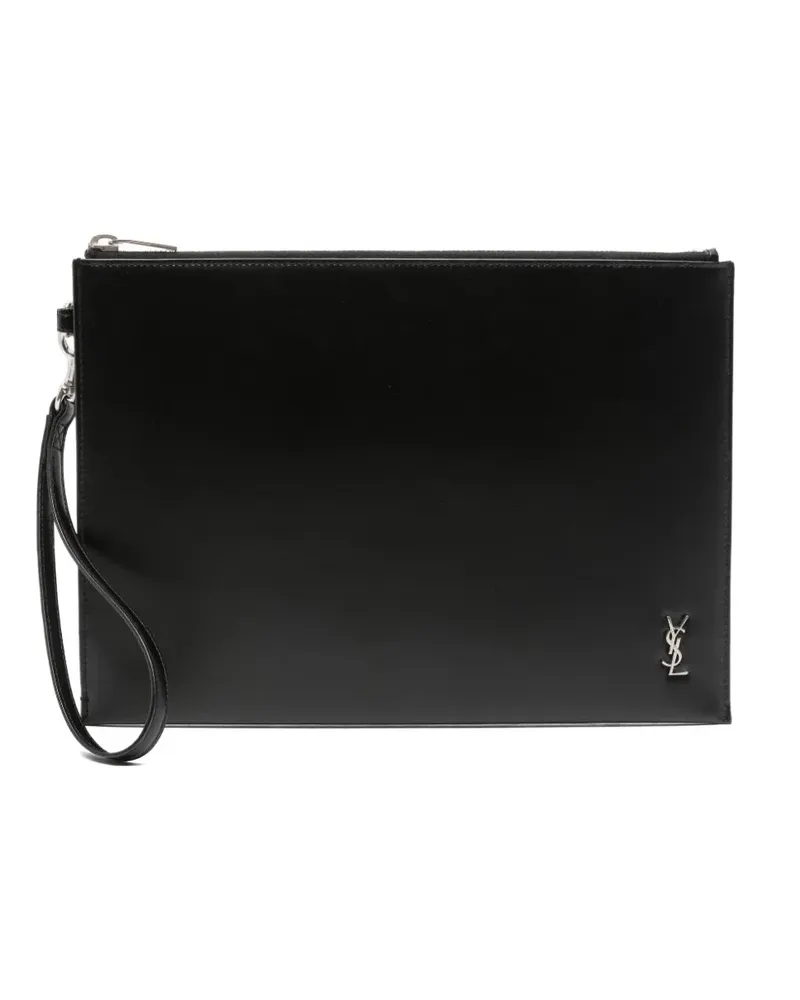 Saint Laurent Tiny Cassandre logo-plaque cardholders - Schwarz Schwarz
