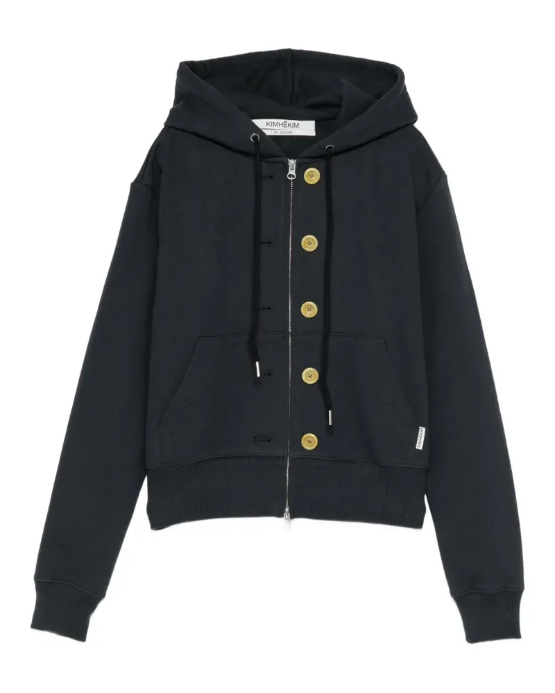 KIMHEKIM Kapuzenjacke mit Ash-Knopf - Schwarz Schwarz