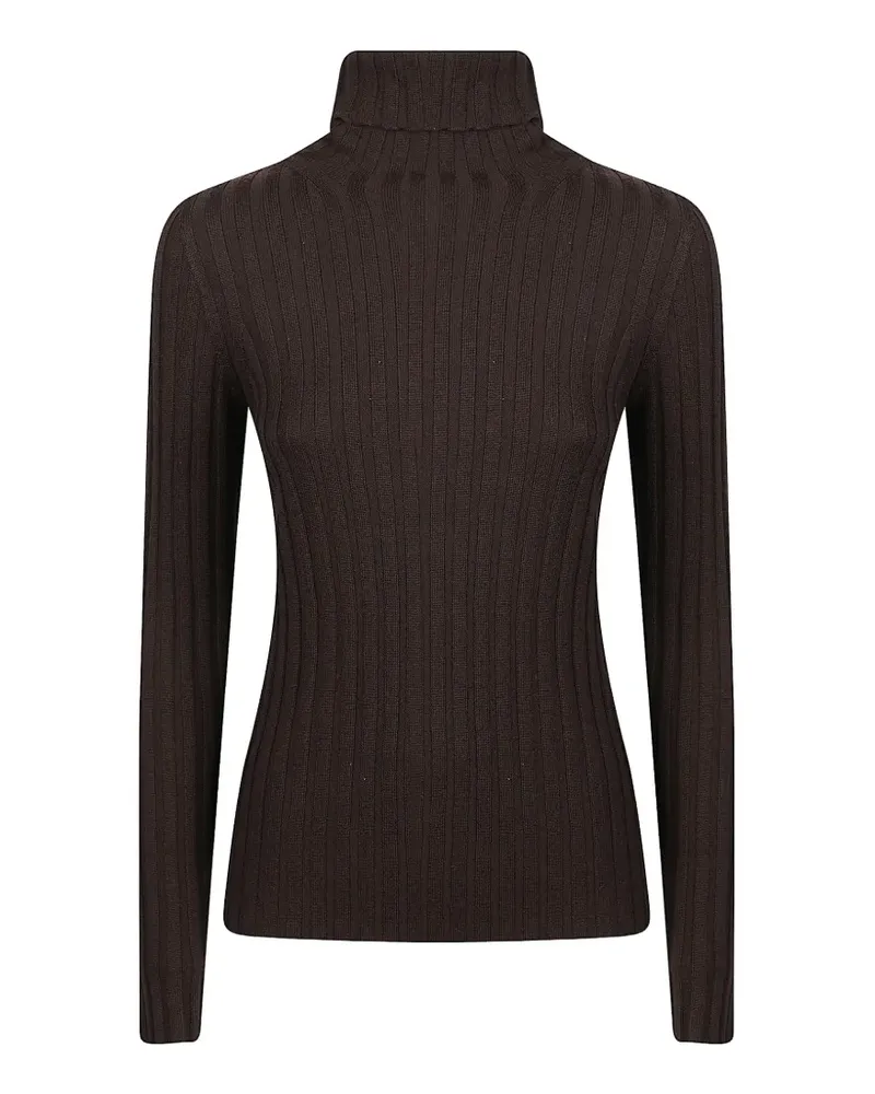 Drumohr  Gerippter Rollkragenpullover - Braun Braun