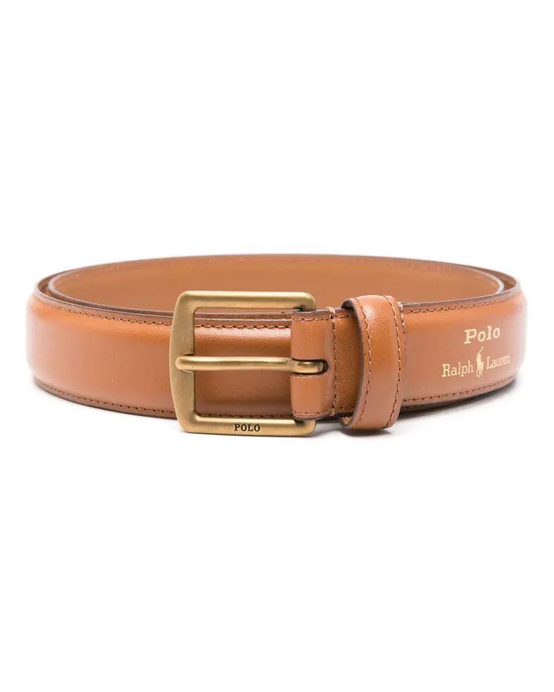 Ralph Lauren Ledergürtel mit Logo-Print - Braun Braun
