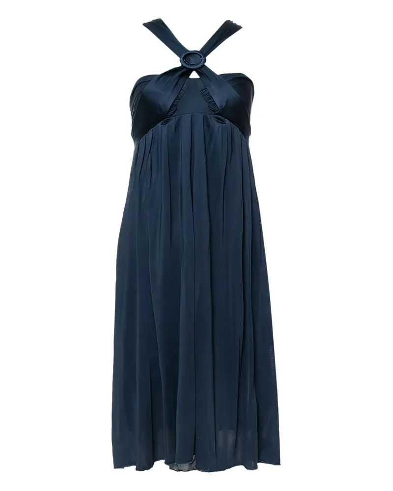 Max Mara Pre-owned Midikleid aus Seide - Blau Blau