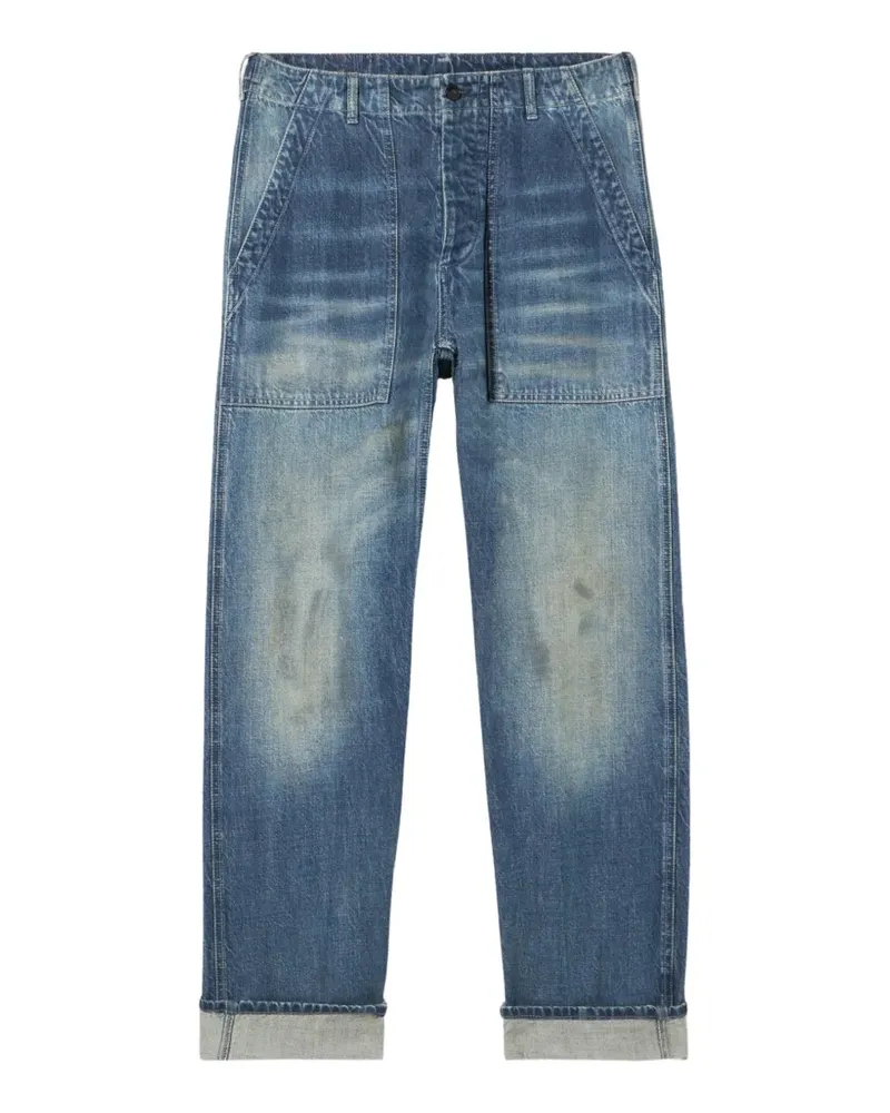 Fortela Ausgeblichene Jeans mit Tasche - Blau Blau