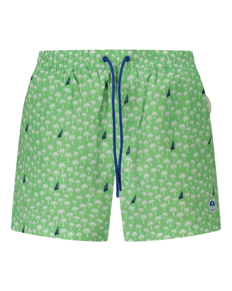 North Sails palm tree shell-print swim shorts - Grün Grün