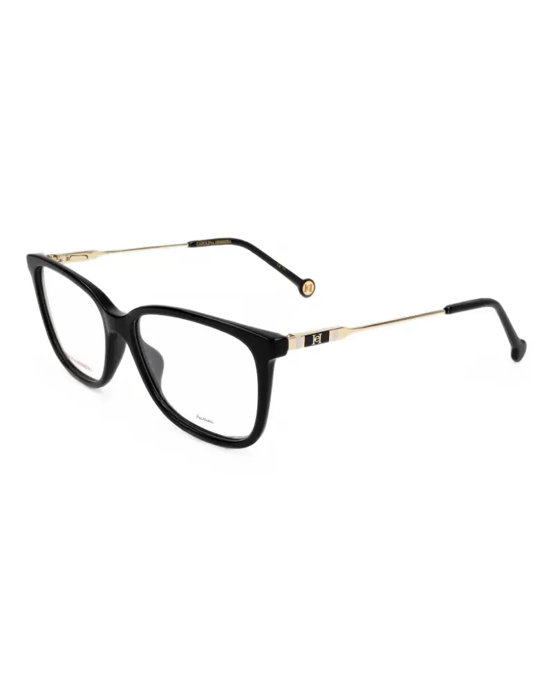 Carolina Herrera New York logo-plaque rectangle-frame glasses - Gold Gold