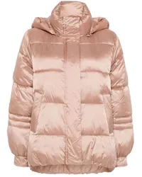 Twin-Set Gestreifte Jacquard-Steppjacke Rosa