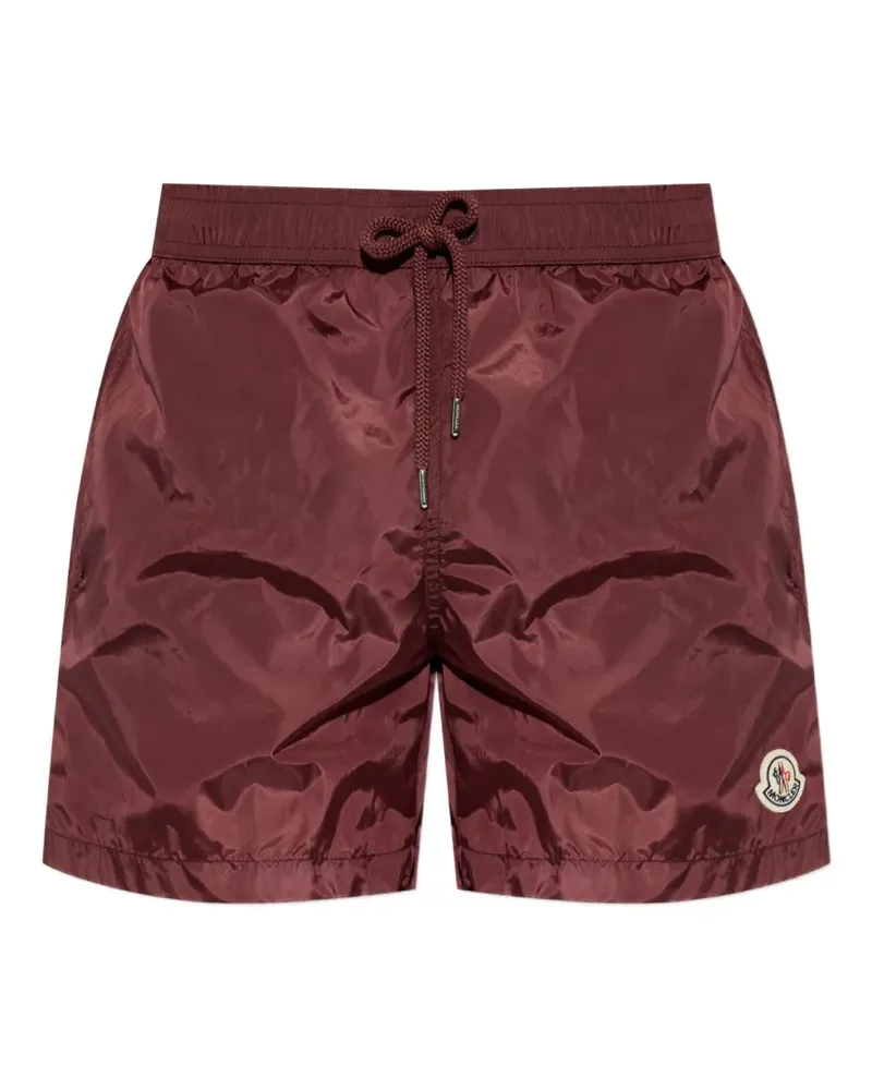 Moncler drawstring logo patch swim shorts - Rot Rot