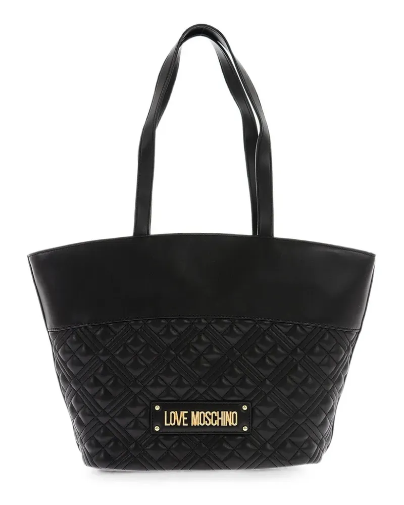 Moschino quilted embossed-logo tote bag - Schwarz Schwarz