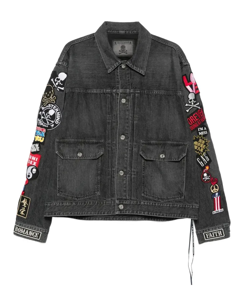 Mastermind Japan patched denim jacket - Grau Grau