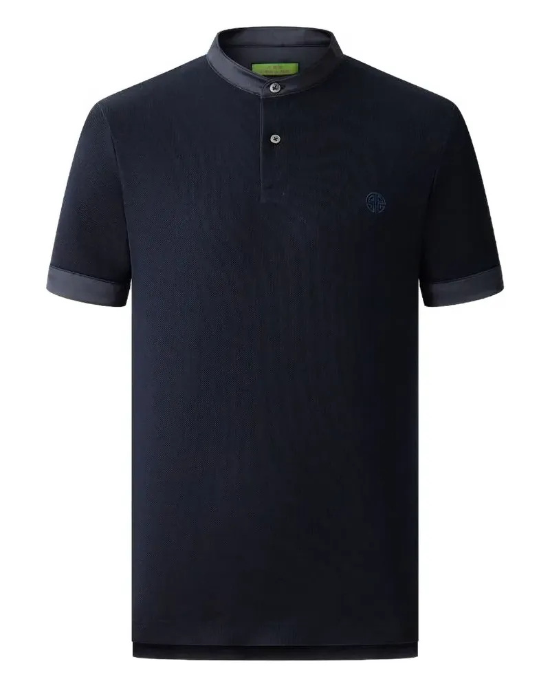 Shanghai Tang T-Shirt mit Logo-Stickerei - Blau Blau