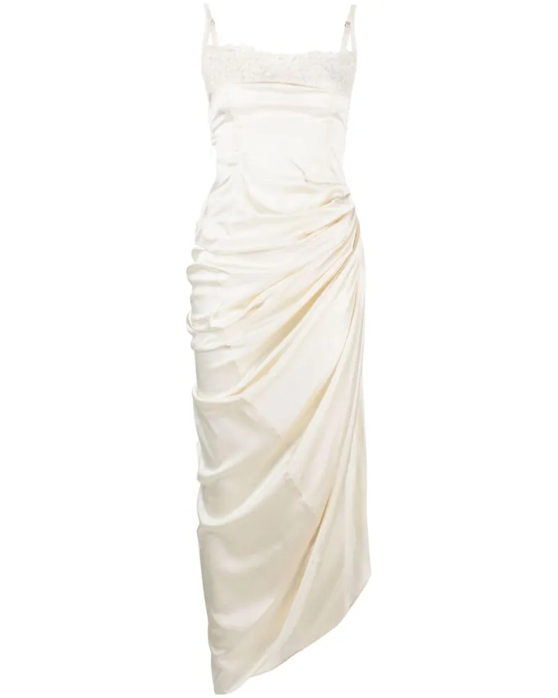 Jacquemus La Saudade Longue Brodée Maxikleid - Weiß Weiß