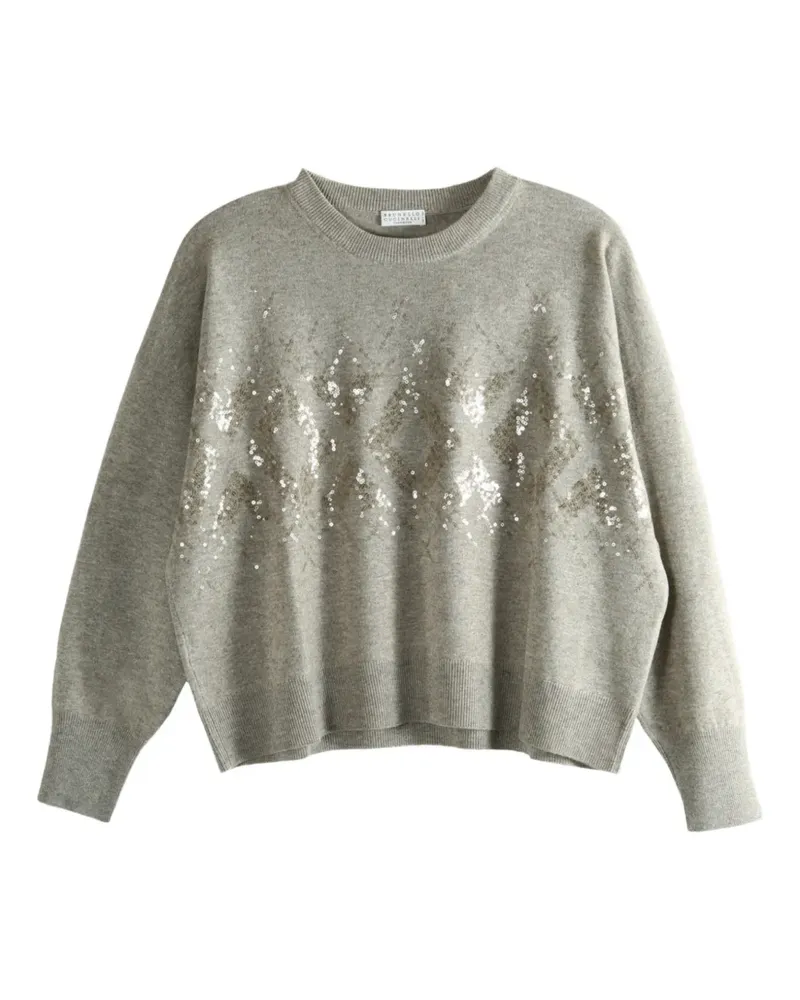 Brunello Cucinelli sequin-embellished sweater - Grau Grau