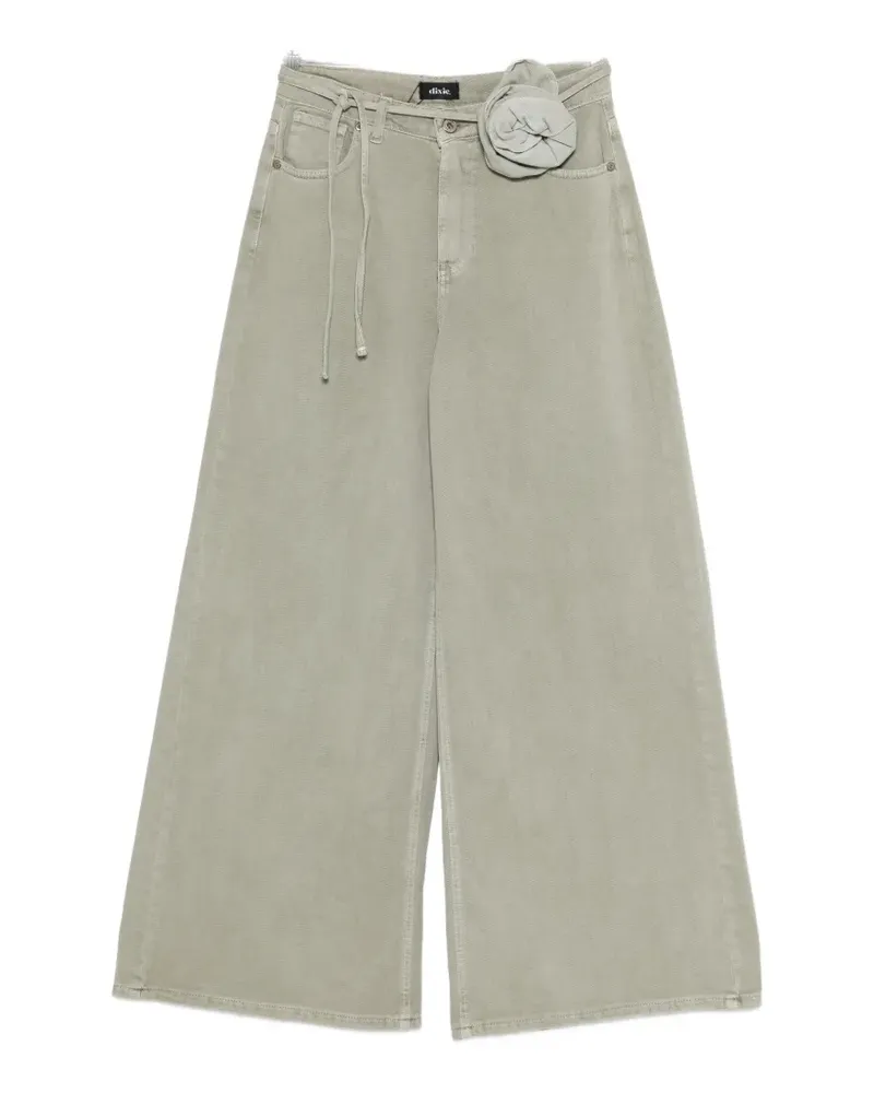 Dixie flower-detail cotton jeans - Grün Grün