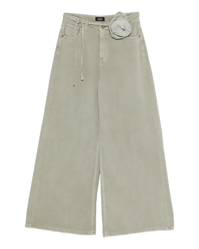 Dixie flower-detail cotton jeans - Grün Grün