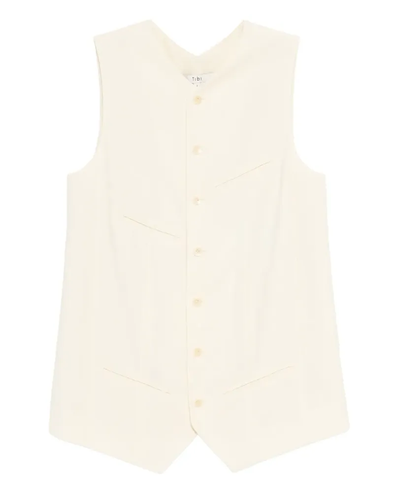 tibi Tropical Easy Weste - Nude Nude