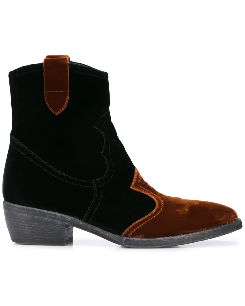 MADISON.MAISON Stiefeletten aus Samt - Schwarz Schwarz