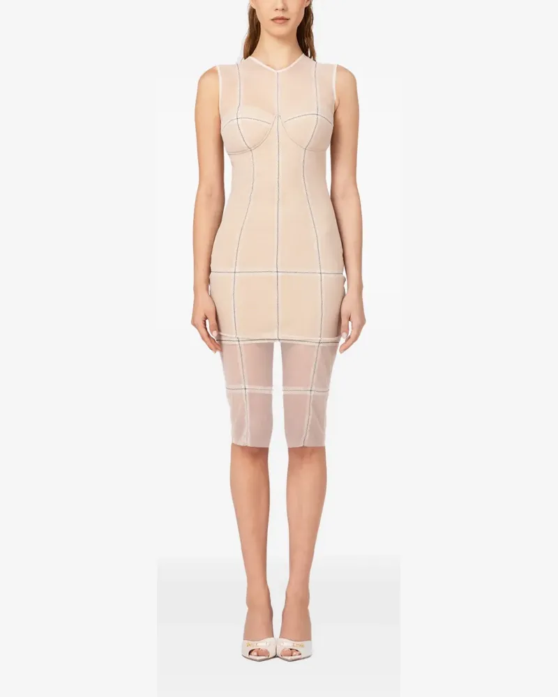 Murmur Figure Midikleid - Weiß Weiß
