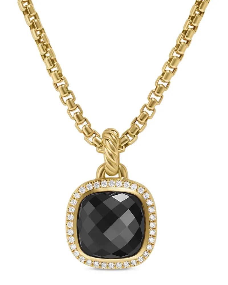 David Yurman 18kt Albion Gelbgoldanhänger mit Onyx und Diamant 15,5mm Gold