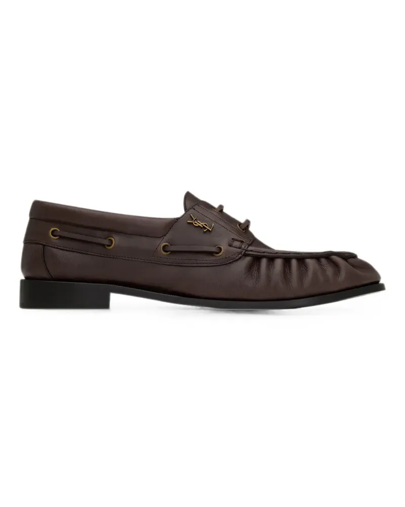 Saint Laurent Le Loafer Bateau in smooth leather - Braun Braun