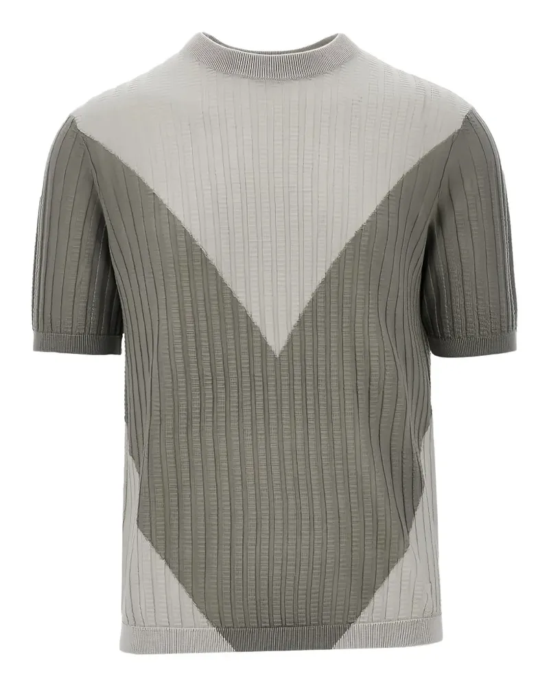 Emporio Armani textured short-sleeved sweater - Grau Grau
