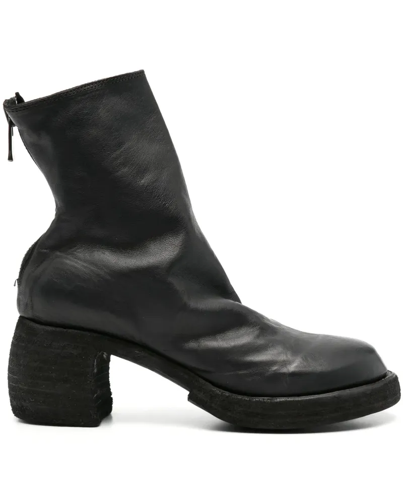 GUIDI Stiefeletten aus Leder 70mm - Schwarz Schwarz