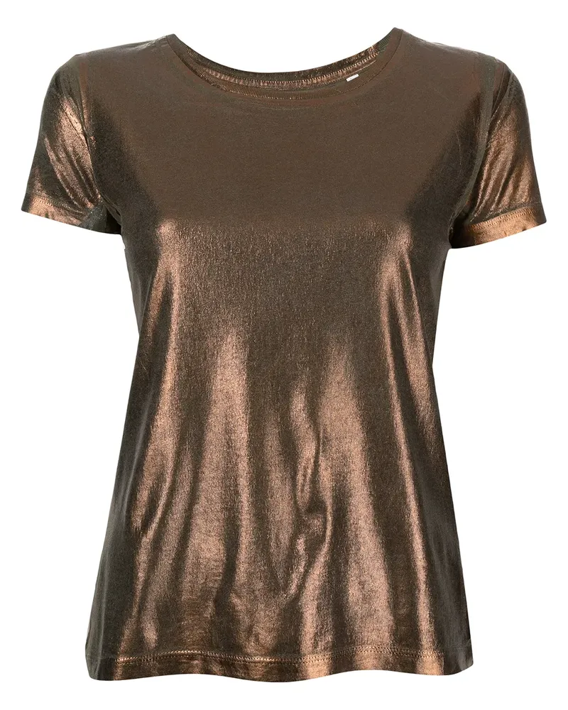 MADISON.MAISON T-Shirt im Metallic-Look - Braun Braun