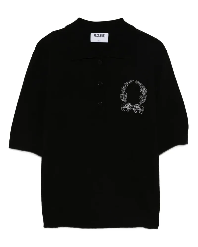 Moschino Poloshirt mit Logo-Stickerei - Schwarz Schwarz