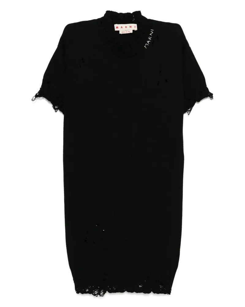 Marni Kleid in Distressed-Optik - Schwarz Schwarz