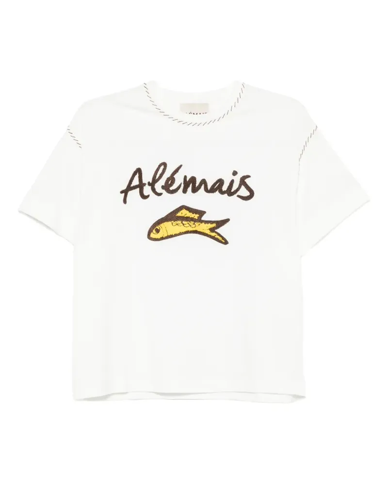 ALEMAIS T-Shirt mit Logo-Stickerei - Weiß Weiß