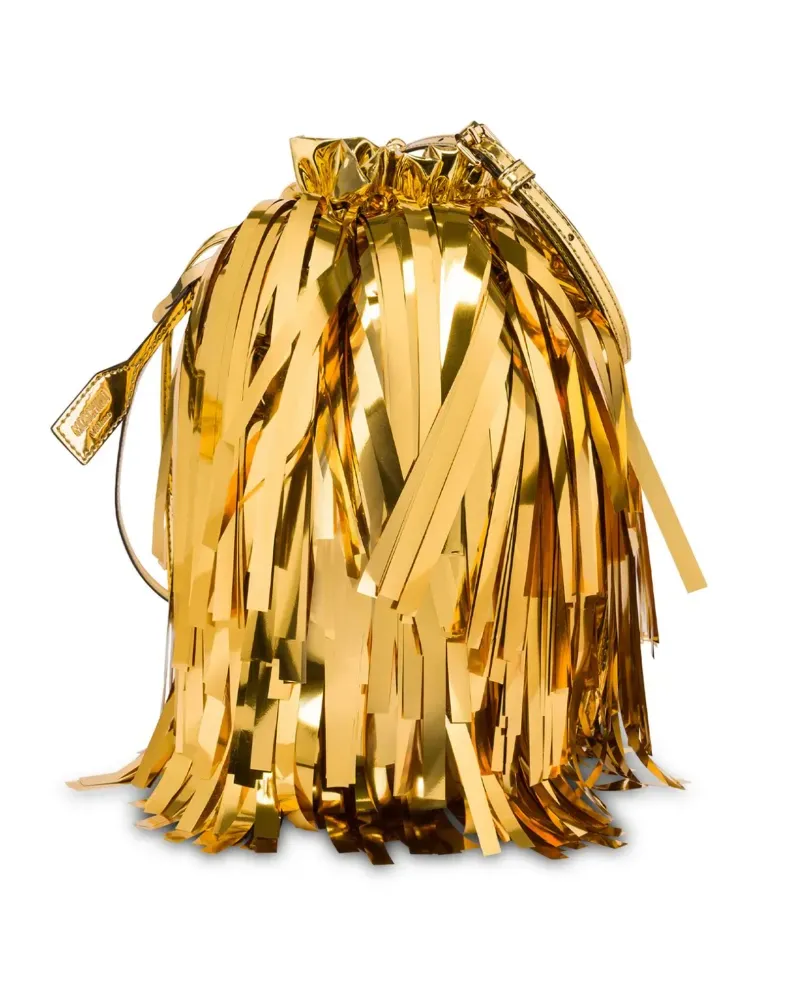 Moschino Beuteltasche mit Fransen - Gold Gold