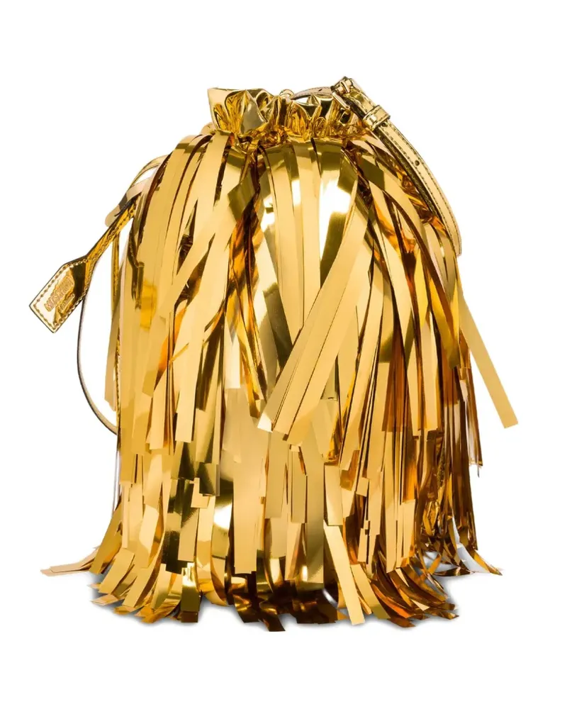 Moschino Beuteltasche mit Fransen - Gold Gold