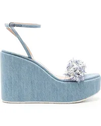 Casadei Elsa Wedge-Sandalen 80mm Blau