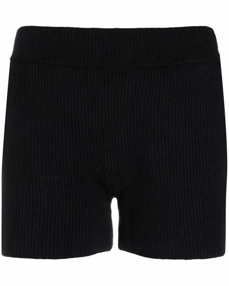 Helmut Lang Gerippte Shorts - Schwarz Schwarz