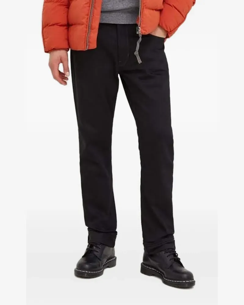 G-STAR RAW Jeans mit Leder-Patch - Schwarz Schwarz