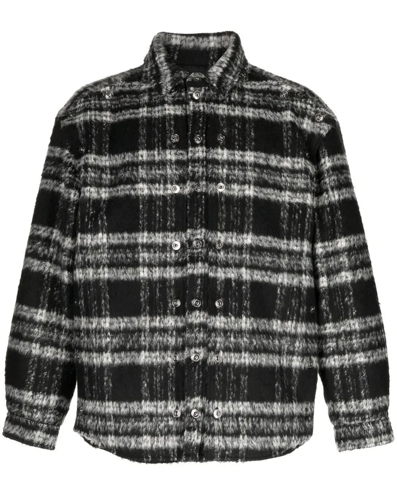 Y/PROJECT Gestreifte Hemdjacke - Schwarz Schwarz
