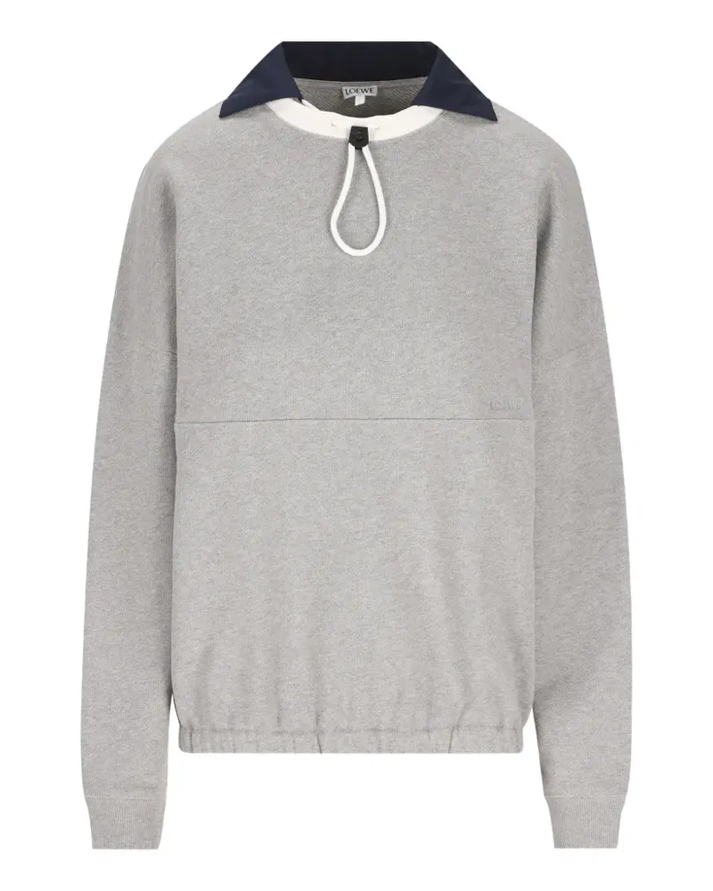 Loewe Pullover mit Kordelzug und Logo-Stickerei - Grau Grau