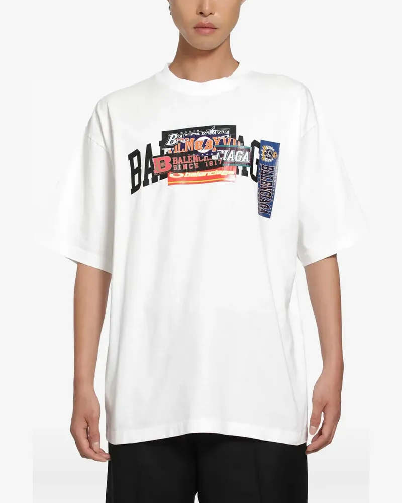 Balenciaga Bumper Stickers T-Shirt mit grafischem Print - Weiß Weiß